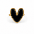 Black Gold Heart Ring
