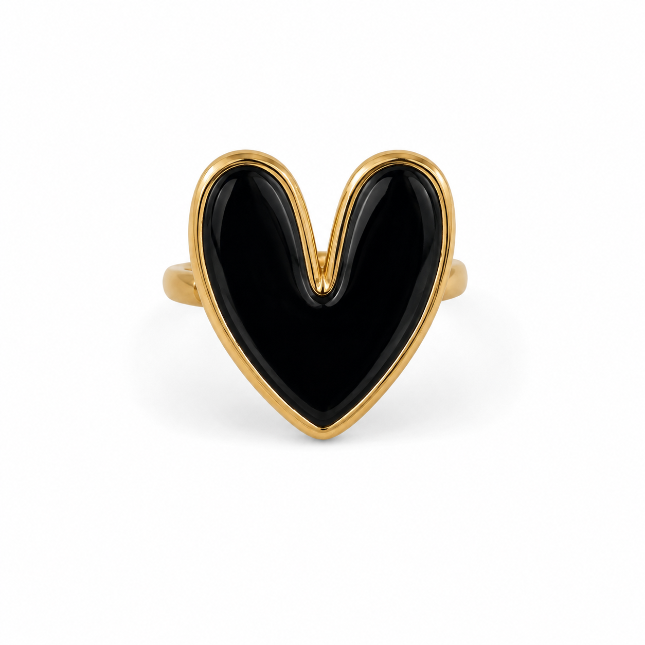 Black Gold Heart Ring
