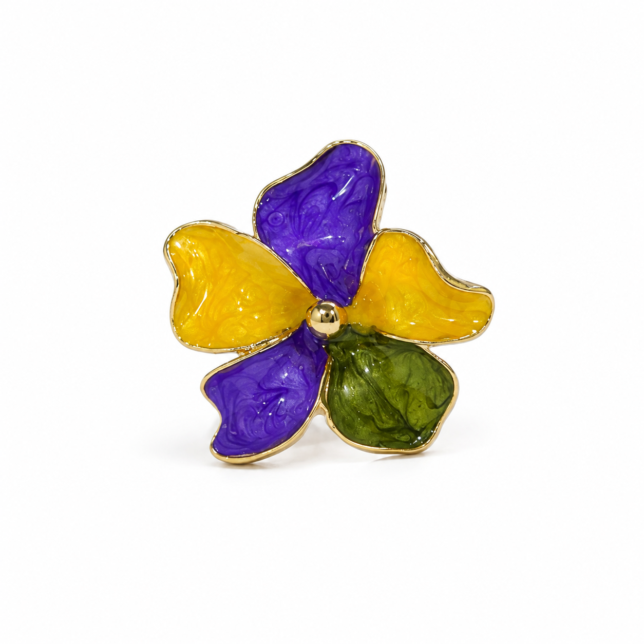 Multicolor Gold Flower Ring