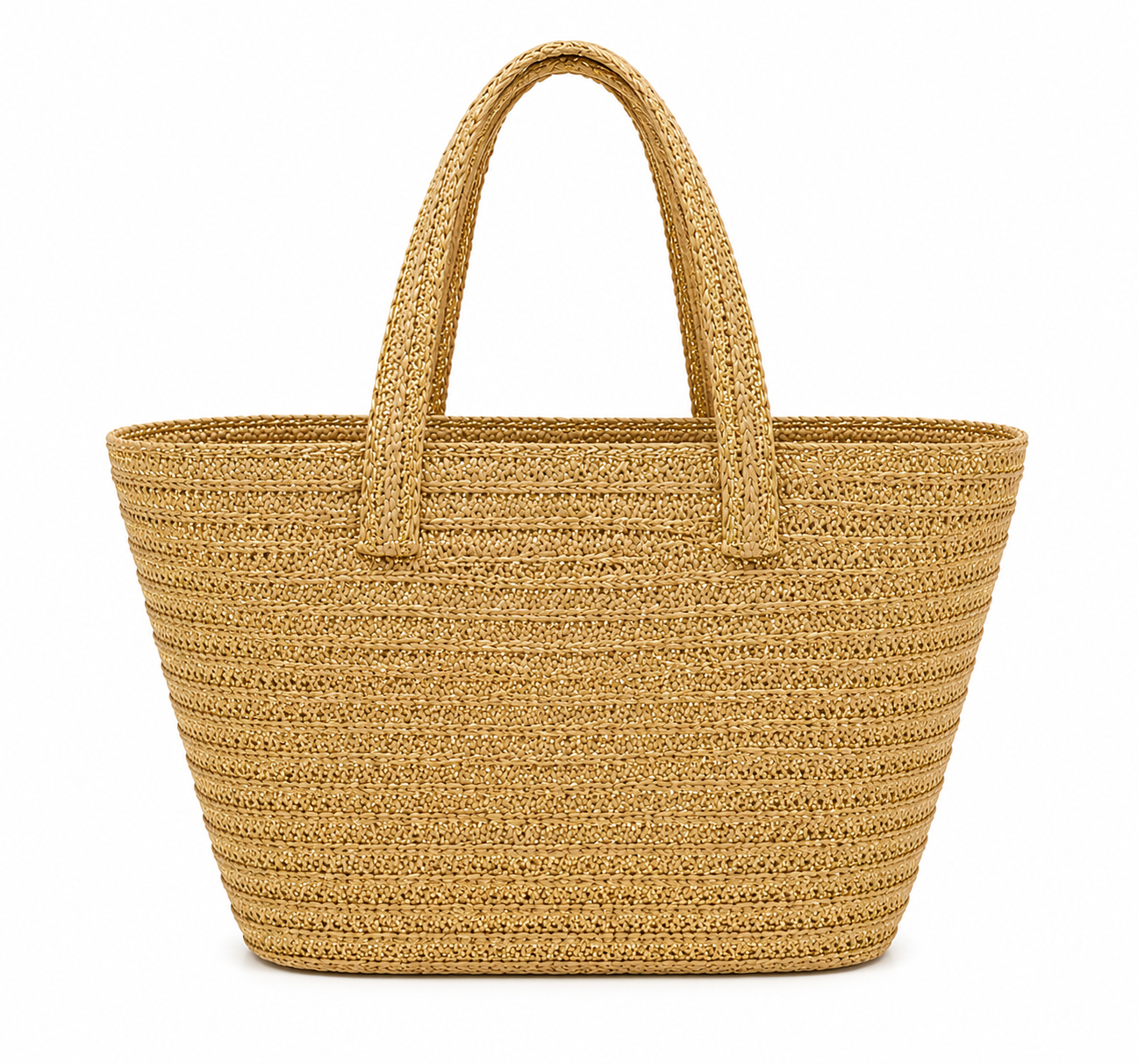 Handwoven Straw Beach Tote Bag