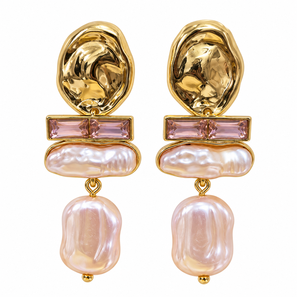 Pearl Blush Statement Earrings ✨