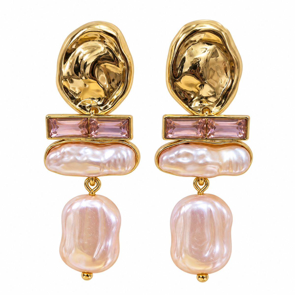 Pearl Blush Statement Earrings ✨