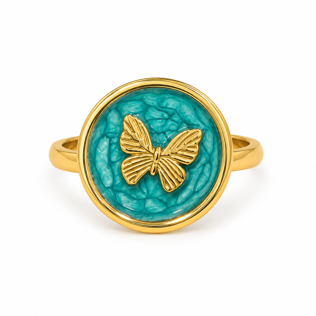 Turquoise Butterfly Ring