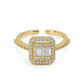 Gold Square Halo Adjustable Ring
