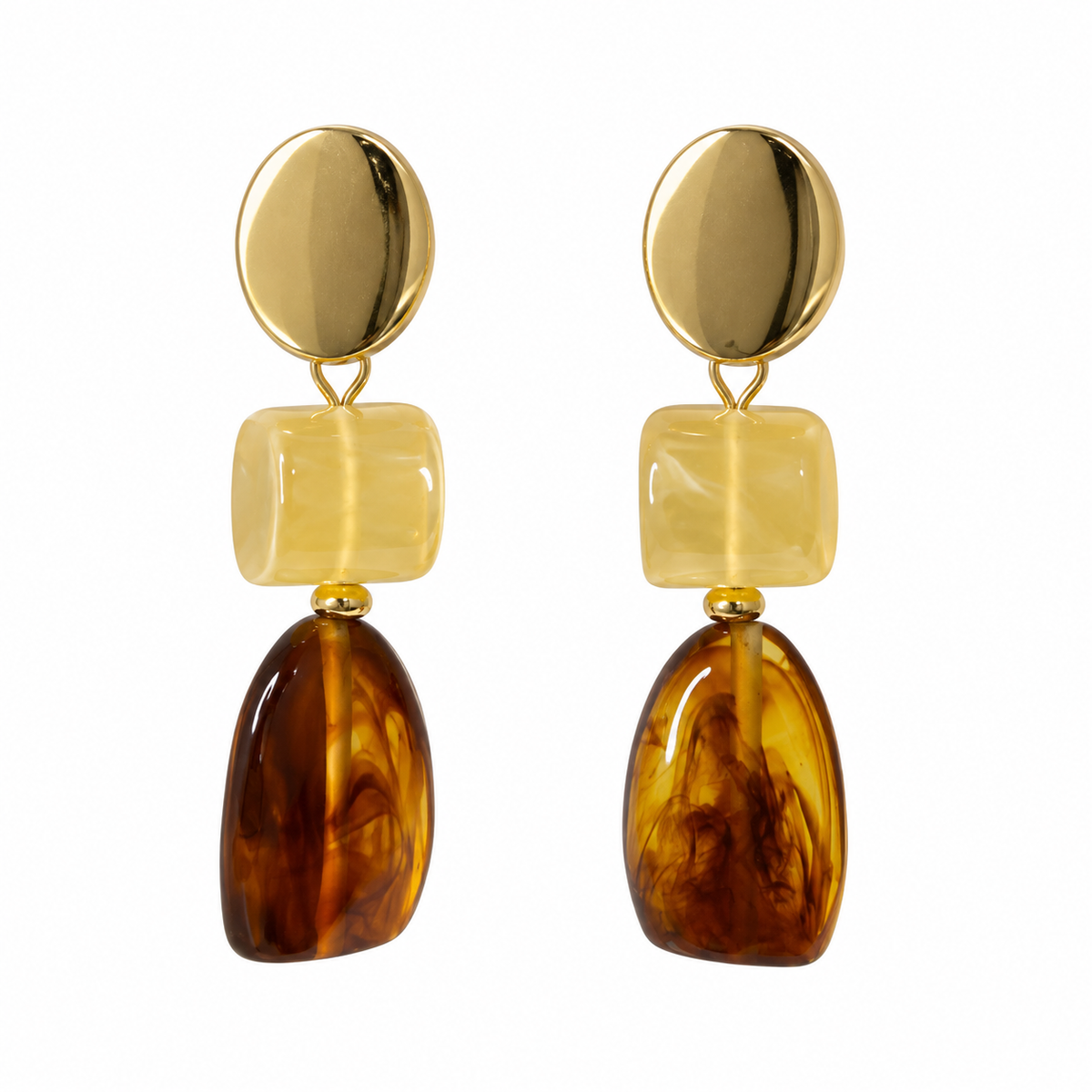 Golden Amber Drop Earrings ✨