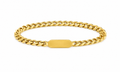 Classic Gold Curb Chain ID Bracelet
