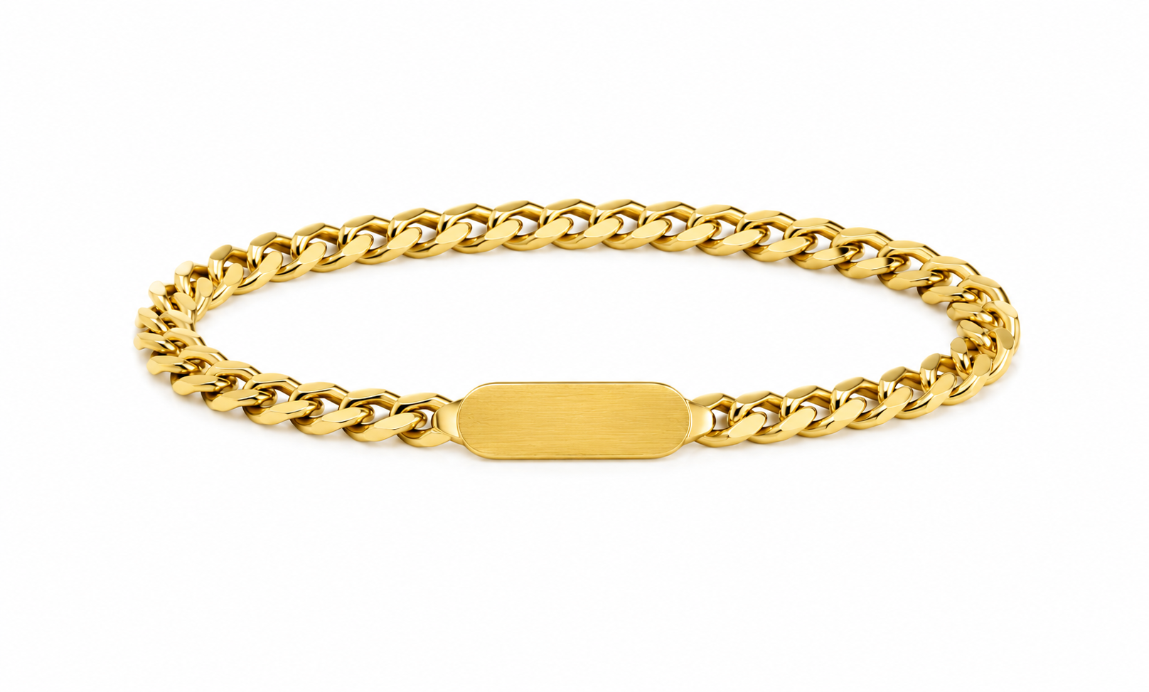 Classic Gold Curb Chain ID Bracelet
