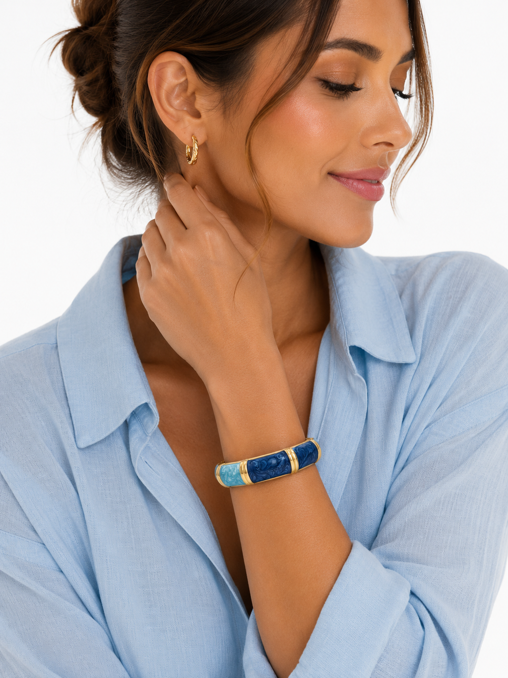 Blue Enamel Bangle