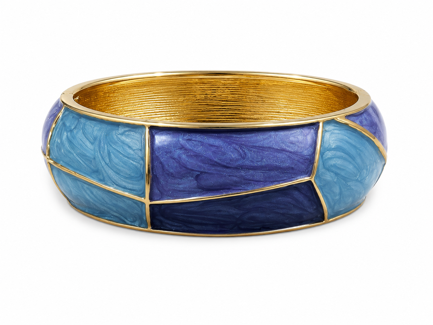Gold-tone enamel bangle bracelet