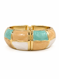 Gold-tone enamel bangle bracelet