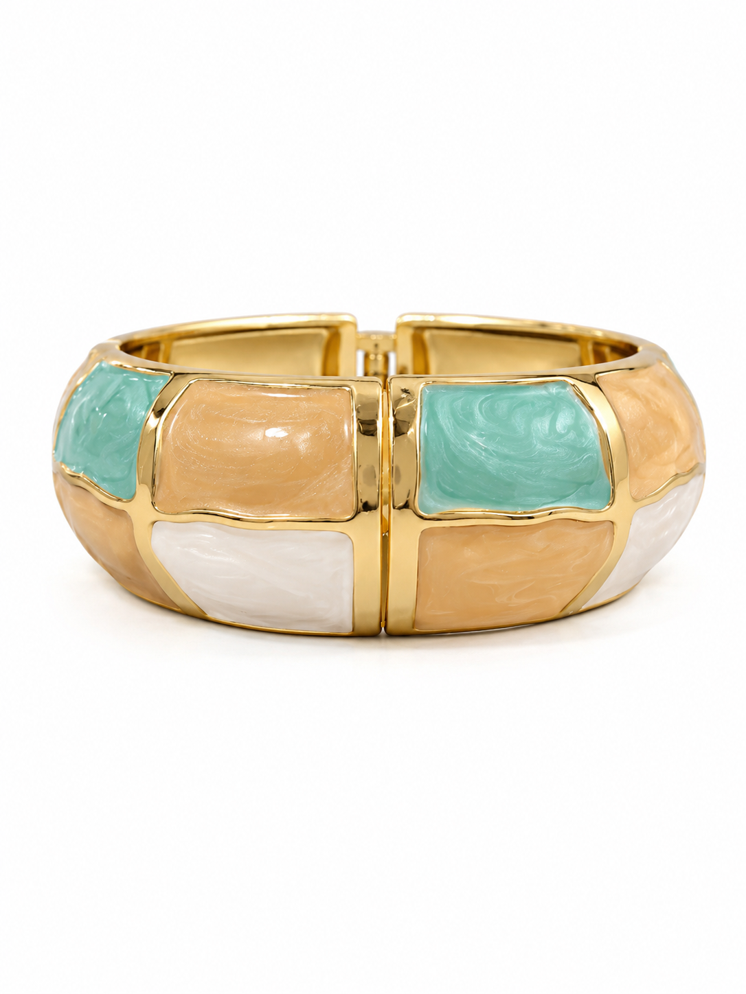 Gold-tone enamel bangle bracelet