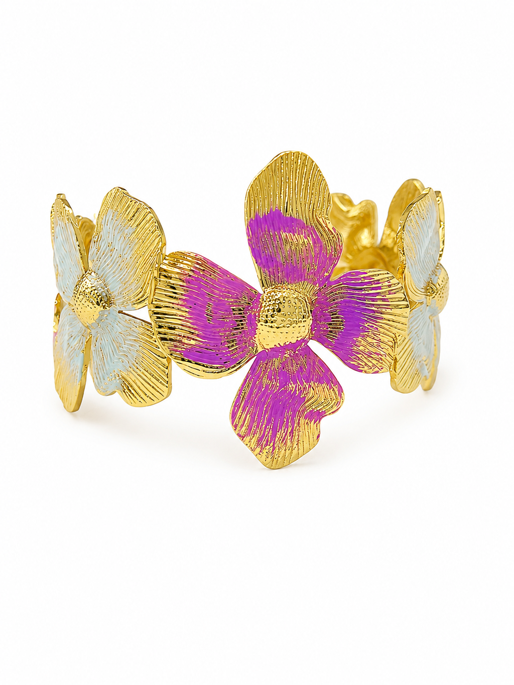 Gold Floral Cuff Bracelet
