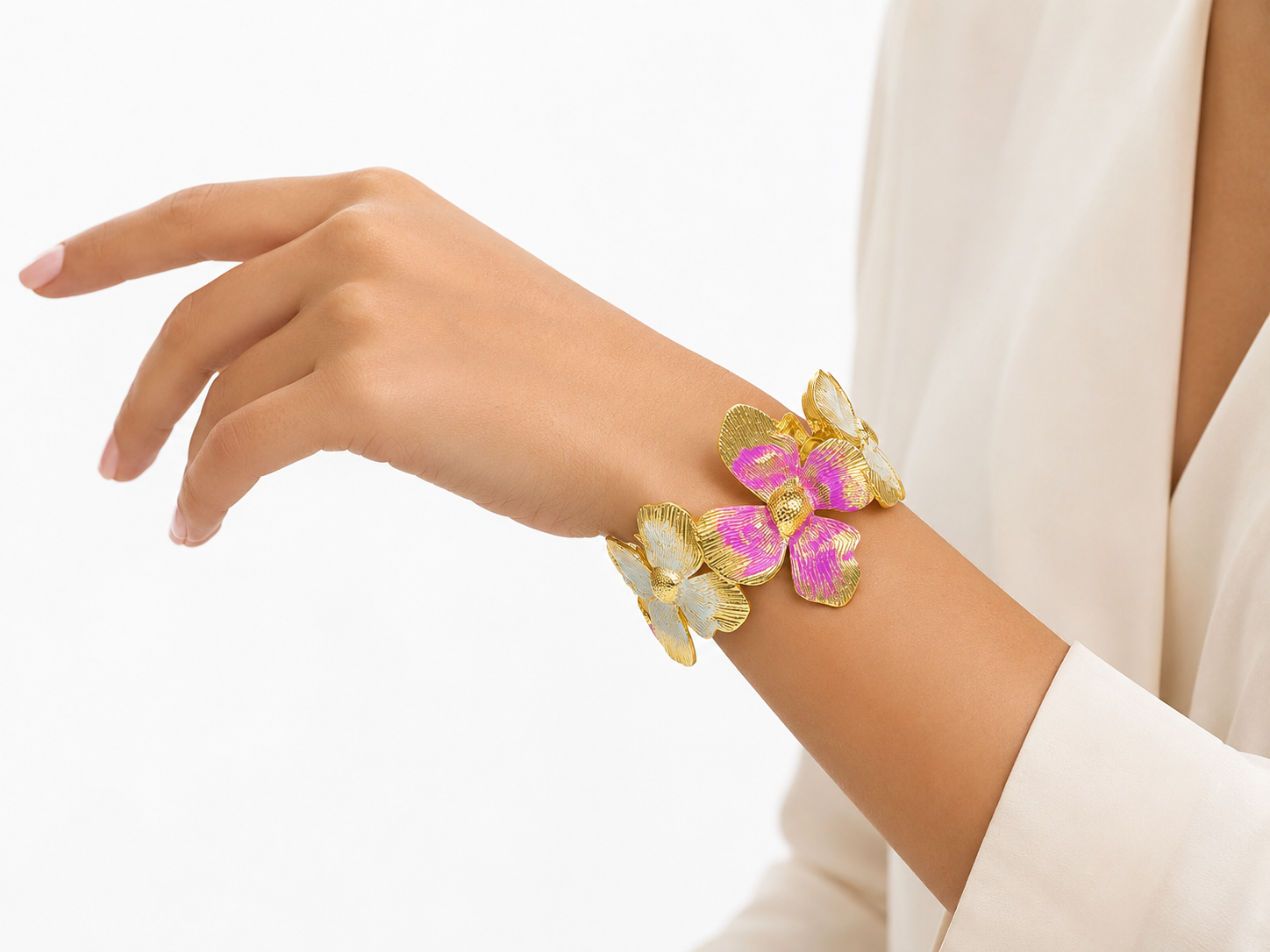 Gold Floral Cuff Bracelet