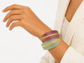 Gold-tone feather wrap cuff bracelet
