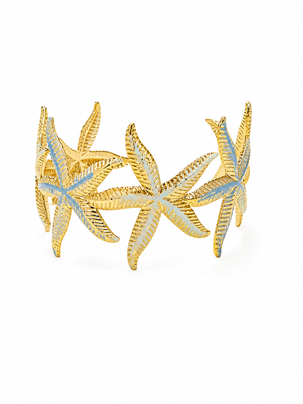 Gold-tone starfish cuff bracelet