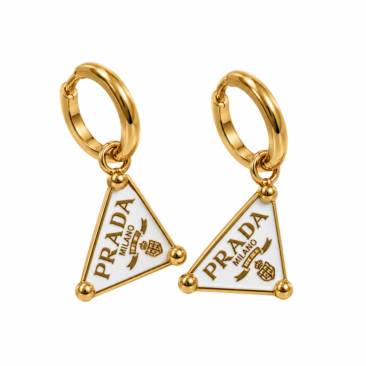 Prada Triangle Earrings