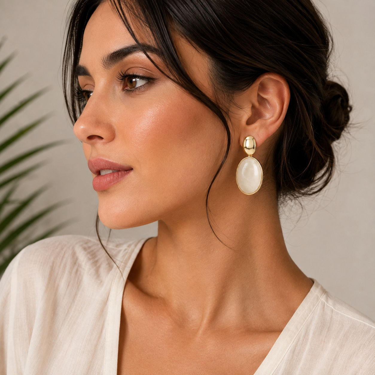 Elegant Gold & Pearl Drop Earrings