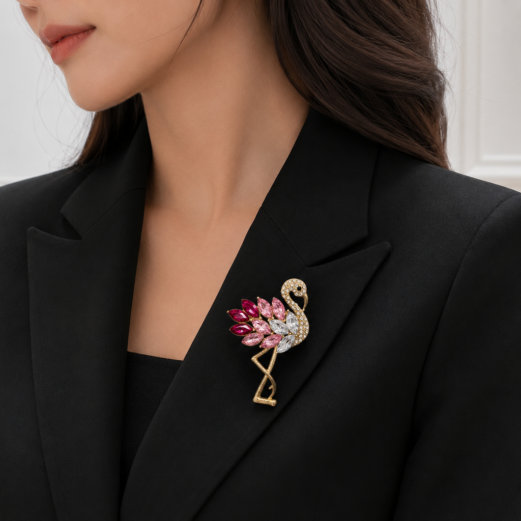 Elegant Flamingo Brooch