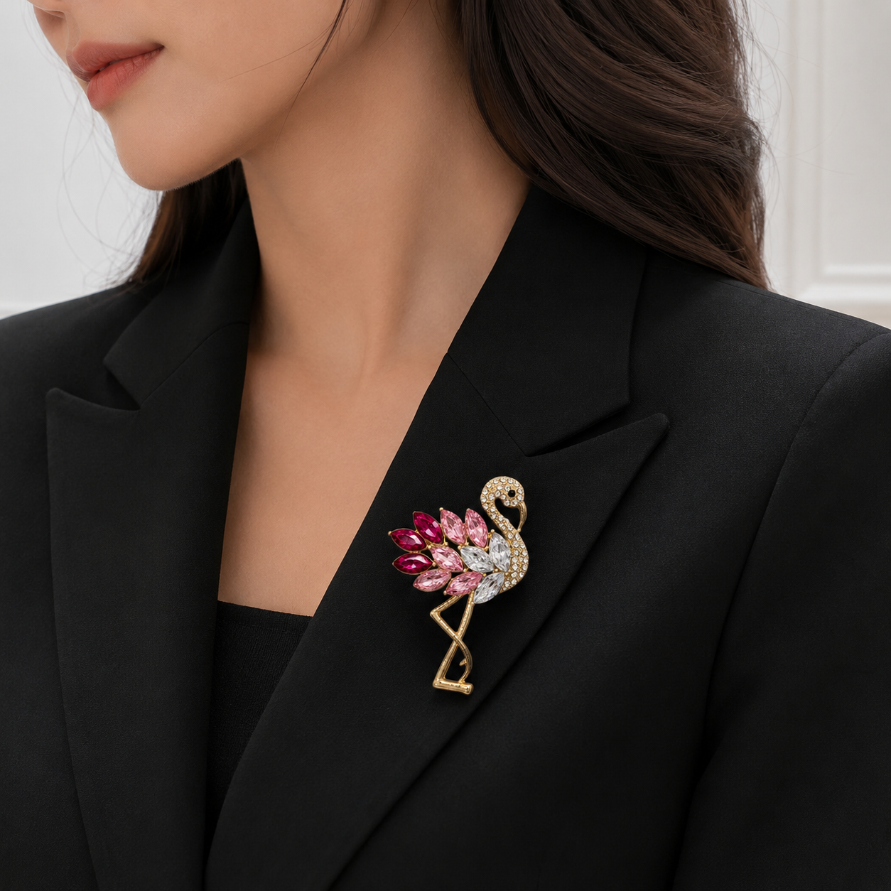 Elegant Flamingo Brooch