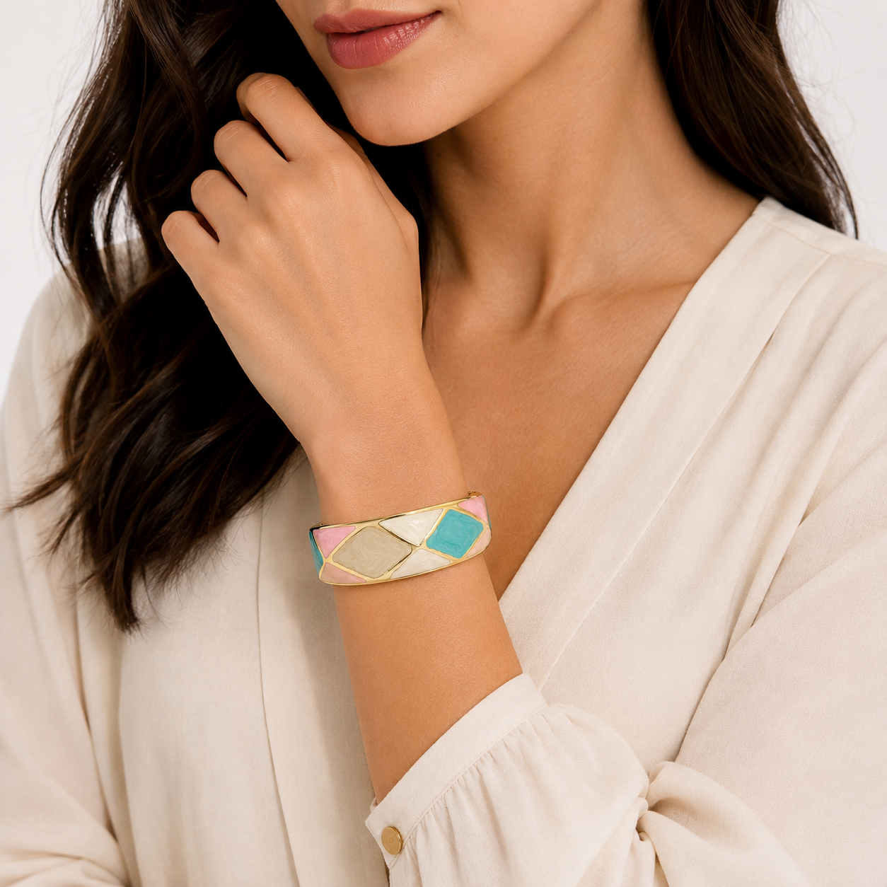 Multicolor Gold Bangle