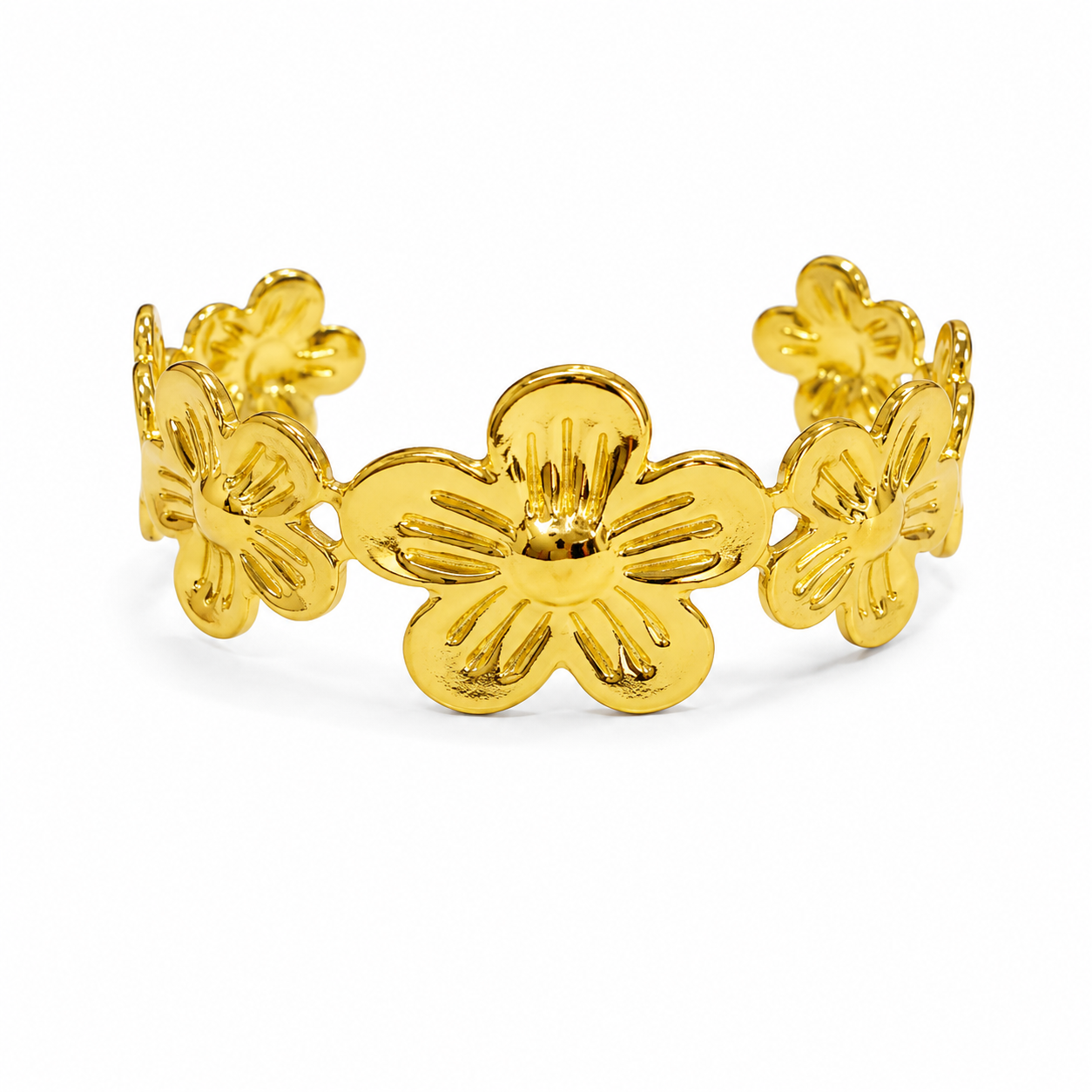 Elegant Floral Gold Bracelet