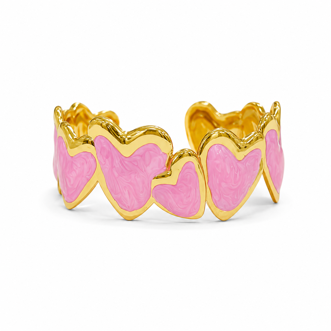 Pink Heart Gold Bracelet