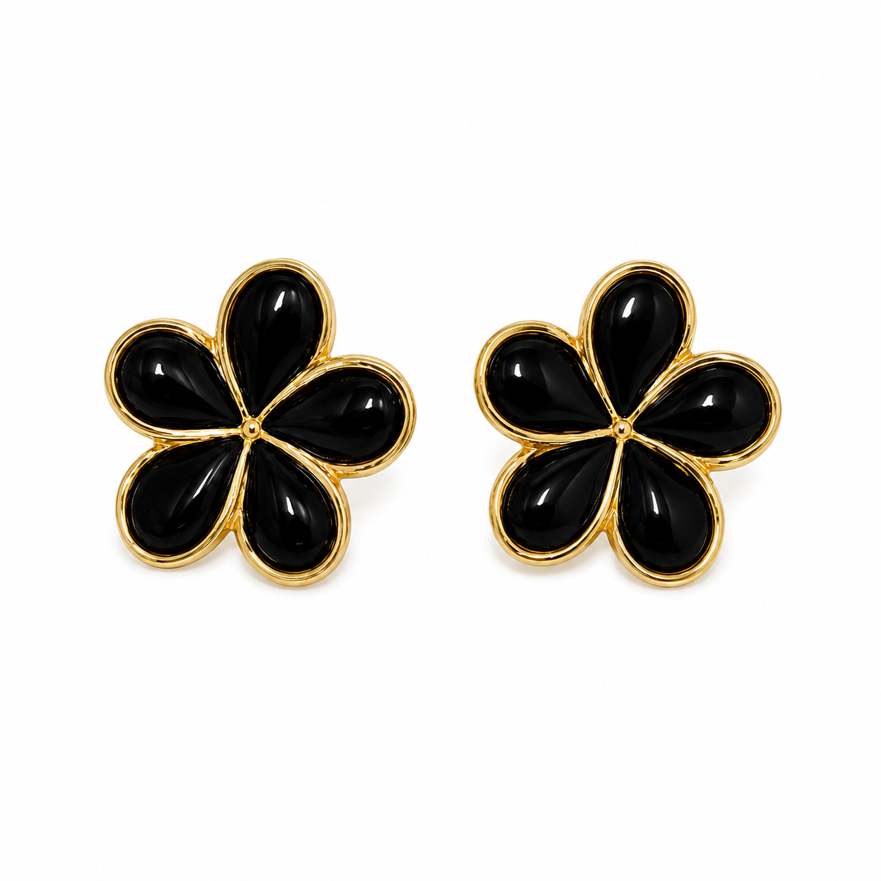 Black Flower Earrings