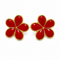 Red Flower Earrings
