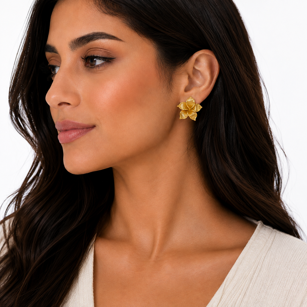 Gold Floral Earrings
