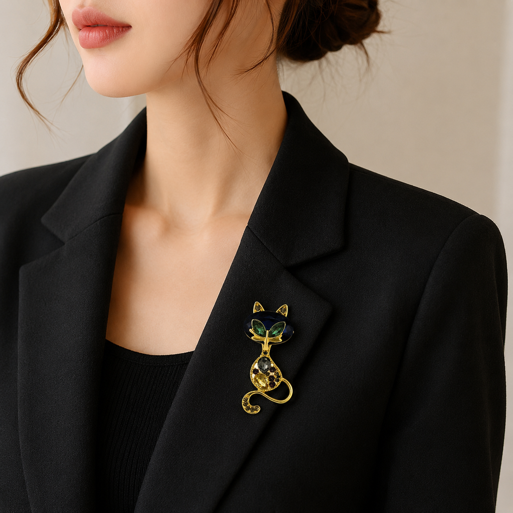 Elegant Cat Brooch