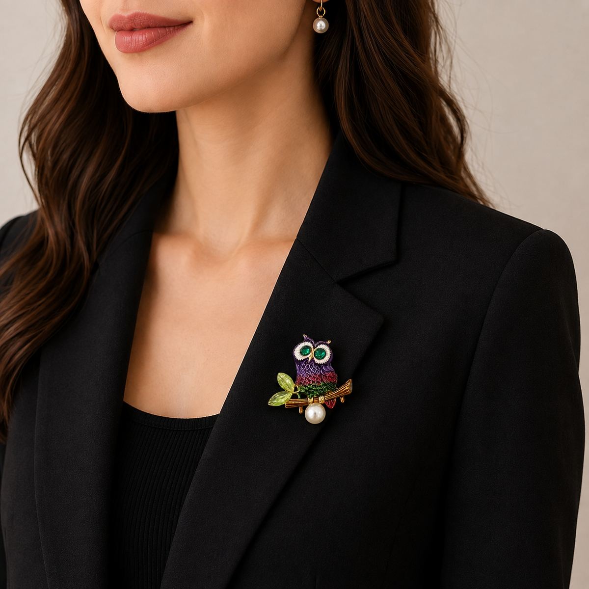 Elegant Owl Brooch
