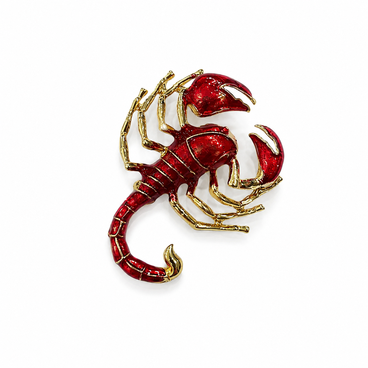 Elegant Red Scorpion Brooch