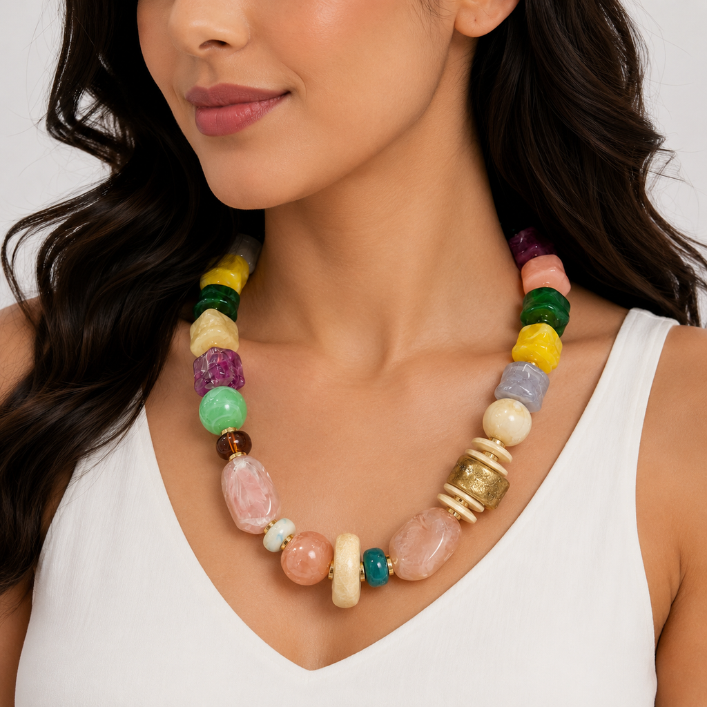 Colorful Chunky Bead Necklace
