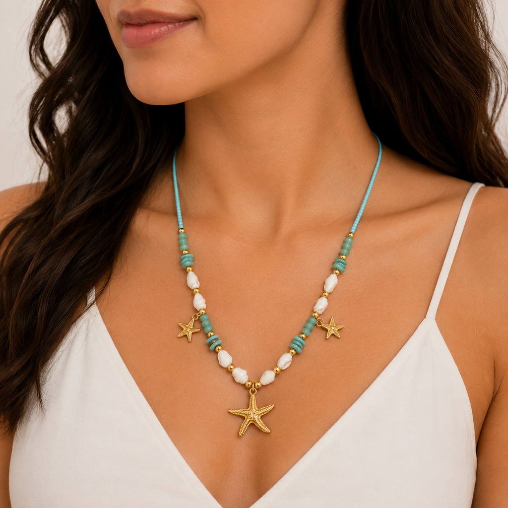 Turquoise Starfish Necklace