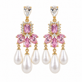 Blush Pearl Chandelier Earrings 🌸