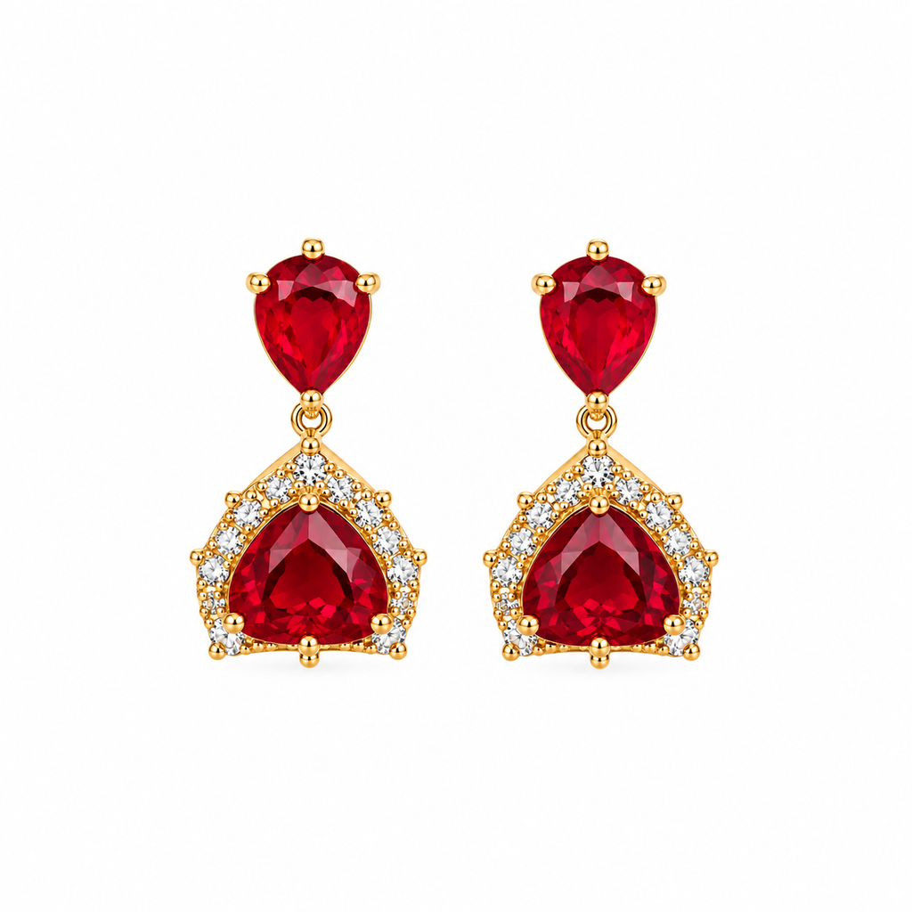 Ruby Elegance Drop Earrings ❤️✨