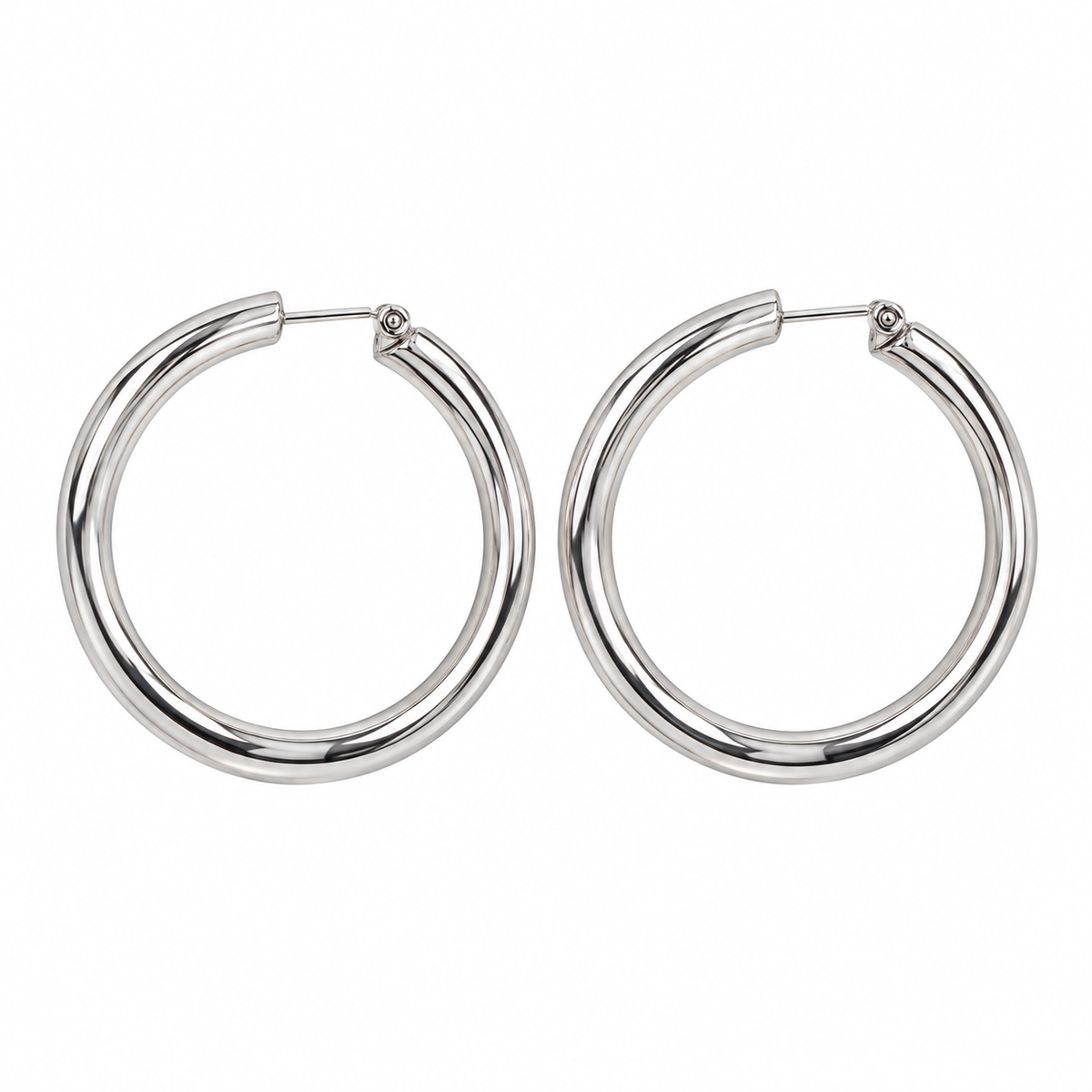 Silver Classic Hoop Earrings ✨�