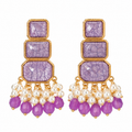 Lavender Pearl Chandelier Earrings 💜✨
