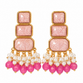 Blush Pink Pearl Tassel Earrings 🌸�