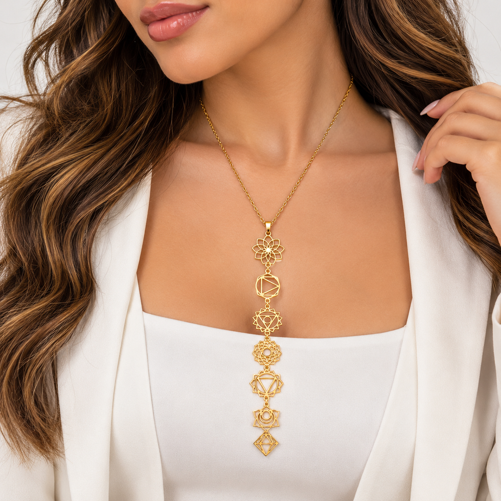 Golden Chakra Long Pendant ✨