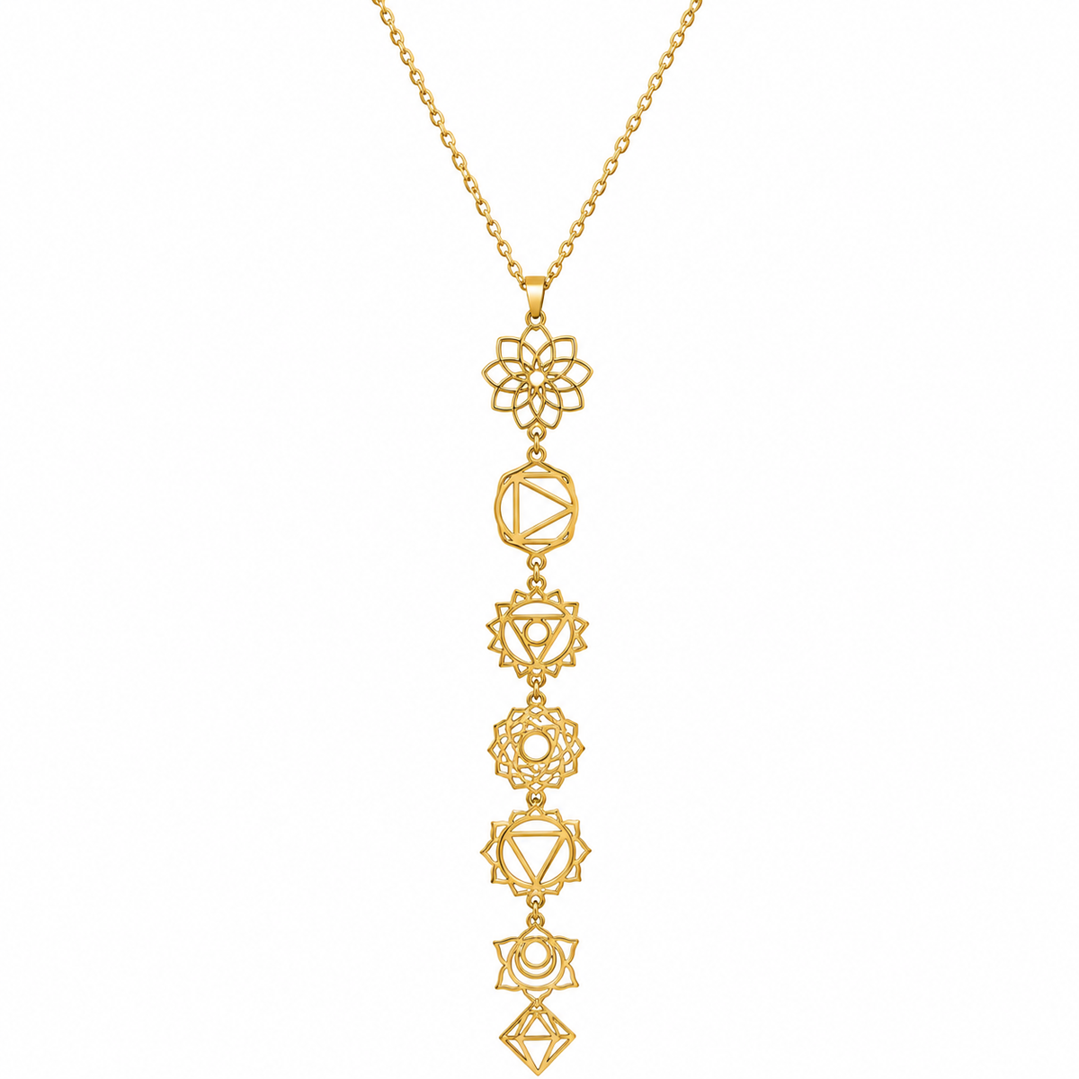Golden Chakra Long Pendant ✨