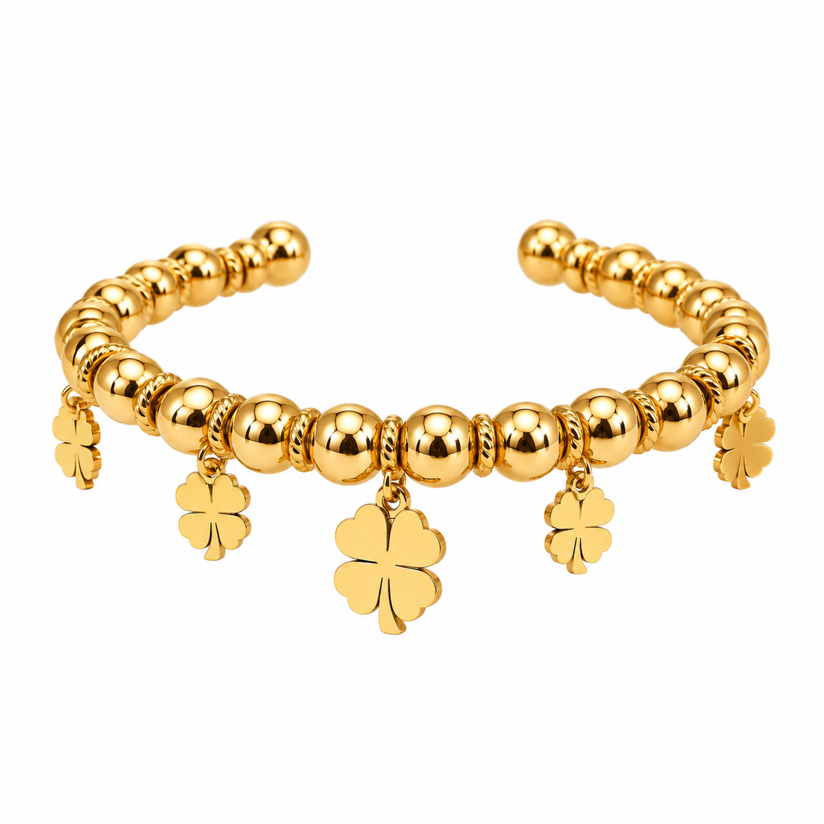 Golden Clover Charm Bracelet ✨