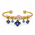 Royal Blue Clover Charm Bracelet 💙✨