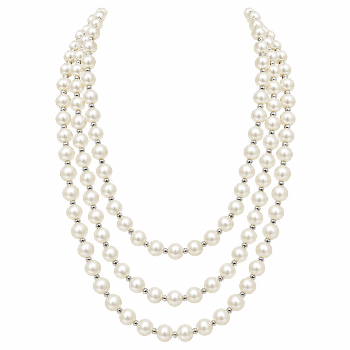 Elegant Three-Strand Pearl Necklace.