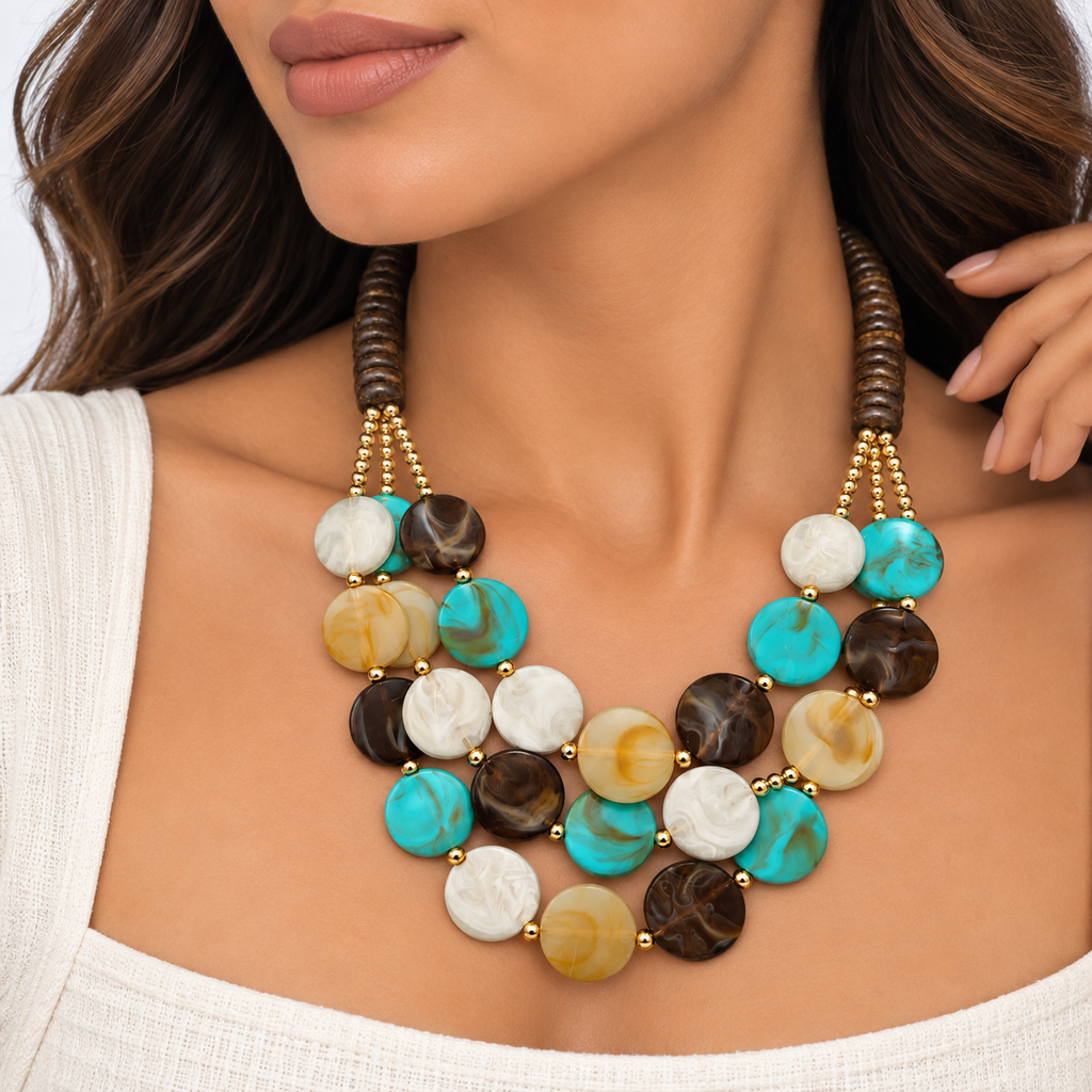 Boho Multicolor Statement Necklace
