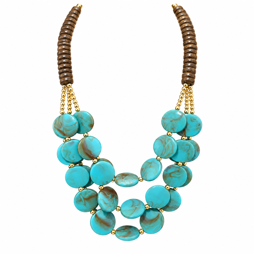 Turquoise Boho Statement Necklace