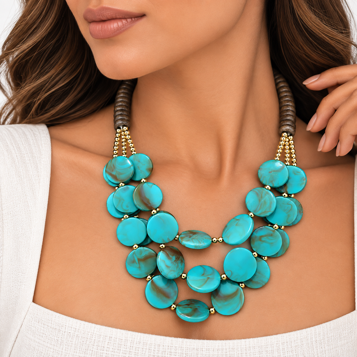Turquoise Boho Statement Necklace