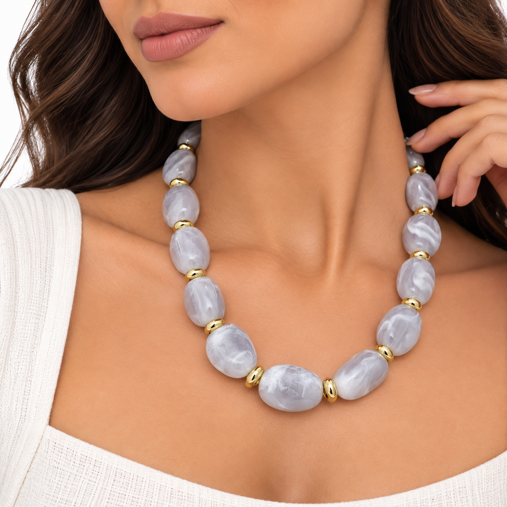 Elegant Lavender Marble Necklace