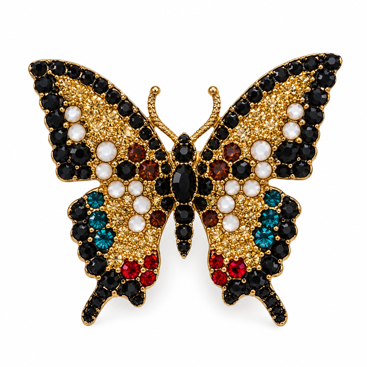 Elegant Crystal Butterfly Brooch