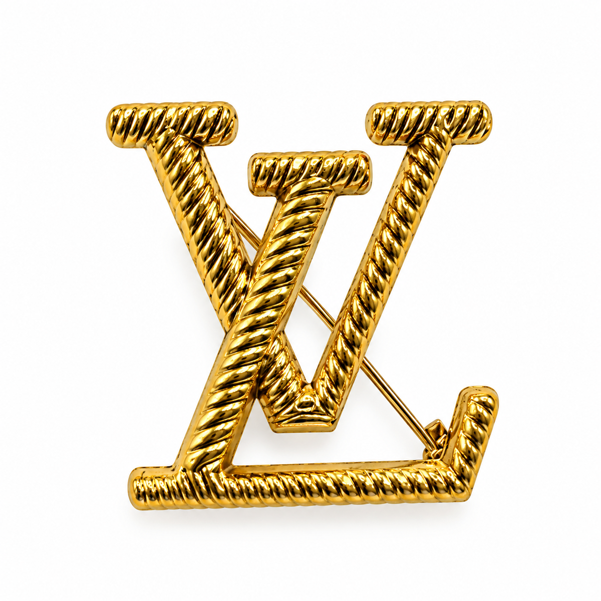 Elegant Gold Initial Brooch